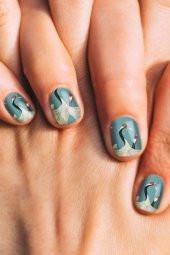 Balıkçıl Kuşlar 36 Adet Tırnak Dövme Seti,Tırnak Tattoo,Nail Art ,Tırnak Sticker - 3