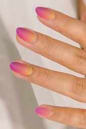 Turuncu Ombre Tırnak Dövmesi,Tırnak Tattoo,Nail Art ,Tırnak Sticker - 1