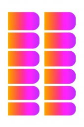 Turuncu Ombre Tırnak Dövmesi,Tırnak Tattoo,Nail Art ,Tırnak Sticker - 2