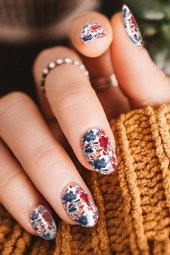 Çiçek Tırnak Dövmesi,Tırnak Tattoo,Nail Art ,Tırnak Sticker - 1
