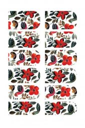 Çiçek ve Kuş Tırnak Dövmesi,Tırnak Tattoo,Nail Art ,Tırnak Sticker - 2