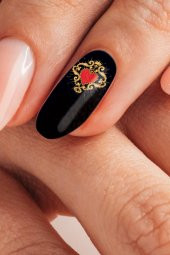 Kalp Tırnak Dövmesi,Tırnak Tattoo,Nail Art ,Tırnak Sticker thumbnail 1