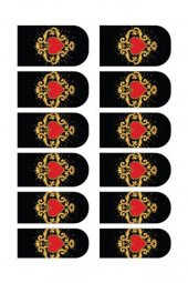 Kalp Tırnak Dövmesi,Tırnak Tattoo,Nail Art ,Tırnak Sticker thumbnail 2