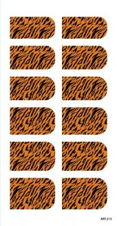 Renkli Zebra Tırnak Dövmesi,Tırnak Tattoo,Nail Art ,Tırnak Sticker thumbnail 2