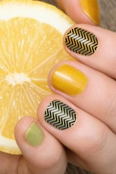 Zigzag Çizgiler Tırnak Dövmesi,Tırnak Tattoo,Nail Art ,Tırnak Sticker - 1