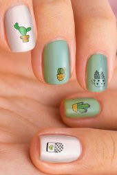 Kaktüs Tırnak Dövmesi,Tırnak Tattoo,Nail Art ,Tırnak Sticker thumbnail 1