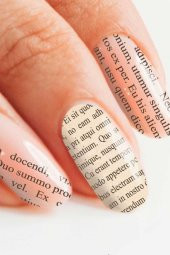 Gazete Yazıları Tırnak Dövmesi, Tırnak Tattoo, Nail Art, Tırnak Sticker - 1