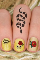 Ezoterik-1 Tırnak Dövmesi, Tırnak Tattoo, Nail Art, Tırnak Sticker - 1