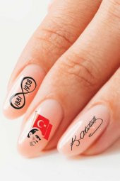 Atatürk Set Tırnak Dövmesi, Tırnak Tattoo, Nail Art, Tırnak Sticker - 1