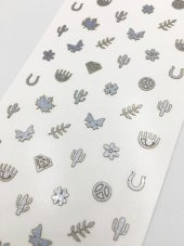 Gümüş Şekil Metalik Tırnak Sticker, Nail Sticker, Nail Art - 2