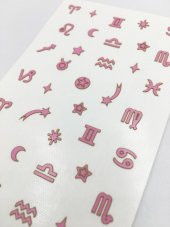Burçlar Metalik Tırnak Sticker, Nail Sticker, Nail Art - 2