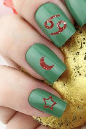 Burçlar Metalik Tırnak Sticker, Nail Sticker, Nail Art - 1