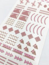Etnik Çizgiler Metalik Tırnak Sticker, Nail Sticker, Nail Art - 2