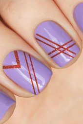Etnik Çizgiler Metalik Tırnak Sticker, Nail Sticker, Nail Art - 1