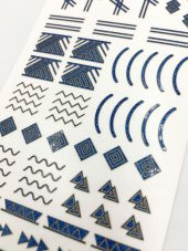 Etnik Çizgiler Metalik Tırnak Sticker, Nail Sticker, Nail Art thumbnail 2