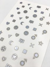 Gümüş Şekil Metalik Tırnak Sticker, Nail Sticker, Nail Art thumbnail 2