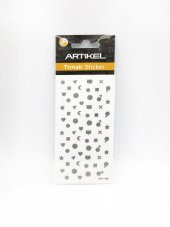 Gümüş Şekil Metalik Tırnak Sticker, Nail Sticker, Nail Art thumbnail 3