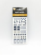 Etnik Çizgiler Metalik Tırnak Sticker, Nail Sticker, Nail Art thumbnail 3