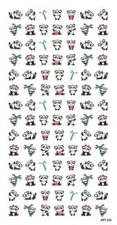 Panda Tırnak Dövmesi,Tırnak Tattoo,Nail Art ,Tırnak Sticker - 3