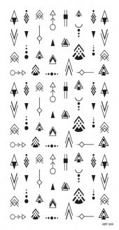 Etnik Desenler-2 Tırnak Dövmesi, Tırnak Tattoo, Nail Art, Tırnak Sticker - 2