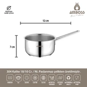 3 Parça Cool İndüksiyon Uyumlu Paslanmaz Çelik Sütlük Sosluk - 5