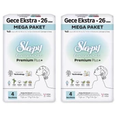 Sleepy Bio Natural Premium Plus Hijyenik Ped Mega Paket Gece Extra 26x2 (52 Adet) - 2