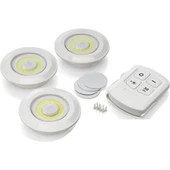 Kablosuz Uzaktan Kumandalı 3lü Led Lamba Seti - 3