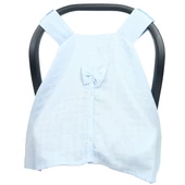1 Adet Açık Mavi 75X100 cm %100 Pamuk Tek Katlı Müslin Kumaş Çıtçıtlı Puset Örtüsü. - 2