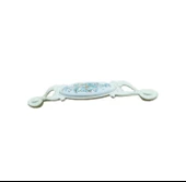 Miray 128 mm Metal Krem Kasa Beyaz Mavi Çiçek Desenli  / 5 ADET thumbnail 3