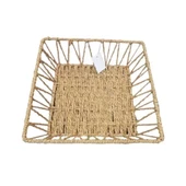 Doğal Örgü Kare Sepet - 1