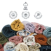 1 Adet Açık Mavi 75X100 cm %100 Pamuk Tek Katlı Müslin Kumaş Çıtçıtlı Puset Örtüsü. - 4