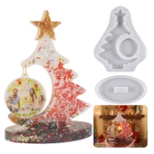 Epoksi Reçine Silikon Yılbaşı Noel Çam Ağacı Fotoğraf Çerçevesi Dekoratif Resimlik Kalıbı - 1
