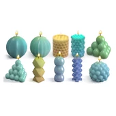 Epoksi Reçine Silikon Kalıp Taş Tozu Sık Çizgili Yuvarlak Daire Mum Kalıbı thumbnail 2