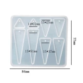 Epoksi Silikon Kalıp Çoklu Anahtarlık Geometrik Üçgen Delikli Kolye Küpe Kalıbı - 2