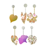 Epoksi Silikon Kalıp Çoklu Yaprak Figür Modelleri Delikli Kolye Küpe Kalıbı - 4