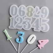 Silikon Kalıp Pasta Yaş Rakamları Lolipop Şeker Rakam Kalıbı - 3