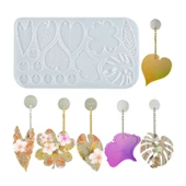 Epoksi Silikon Kalıp Çoklu Yaprak Figür Modelleri Delikli Kolye Küpe Kalıbı - 3