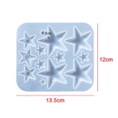 Epoksi Silikon Kalıp Çoklu Anahtarlık Farklı Boylarda Yıldız Kolye Küpe Kalıbı - 2