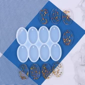 Epoksi Çoklu Silikon Kalıp Anahtarlık Oval Delikli Kolye Küpe Kalıbı 5X3 CM 8 Li - 3