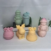 Silikon Kalıp Dekoratif Yılbaşı Kar Ayakkabı Çorap Noel Dekorasyon Mum Kalıbı 10.4X7.1 CM - 5
