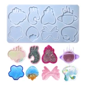 Epoksi Silikon Kalıp Yay Kalp Bulut Yıldız Figür Modelleri Kolye Küpe Kalıbı - 1