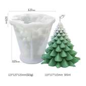 Silikon Kalıp Dekoratif Yılbaşı Noel Ağacı Noel Dekorasyon Mum Kalıbı 11.7X11 CM thumbnail 4