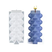 Epoksi Reçine Silikon Kalıp Taş Tozu Desenli Dikey Piramit Mum Kalıbı thumbnail 1