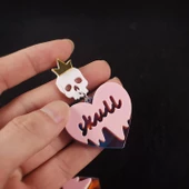 Epoksi Silikon Kalıp Cadılar Bayramı İskelet Kuru Kafa Modelleri Delikli Kolye Küpe Kalıbı - 3