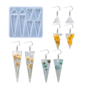 Epoksi Silikon Kalıp Çoklu Anahtarlık Geometrik Üçgen Delikli Kolye Küpe Kalıbı - 1