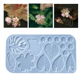 Epoksi Silikon Kalıp Çoklu Yaprak Figür Modelleri Delikli Kolye Küpe Kalıbı - 1