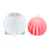 Epoksi Reçine Silikon Kalıp Taş Tozu Sık Çizgili Yuvarlak Daire Mum Kalıbı thumbnail 1