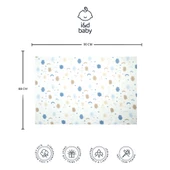 1 Adet Bulut Desen 75X75 cm %100 Pamuk Tek Katlı Müslin Kumaş Bebek Örtüsü. - 3