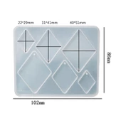 Epoksi Silikon Kalıp Çoklu Anahtarlık Geometrik Model Delikli Kolye Küpe Kalıbı - 5