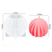 Epoksi Reçine Silikon Kalıp Taş Tozu Sık Çizgili Yuvarlak Daire Mum Kalıbı thumbnail 3